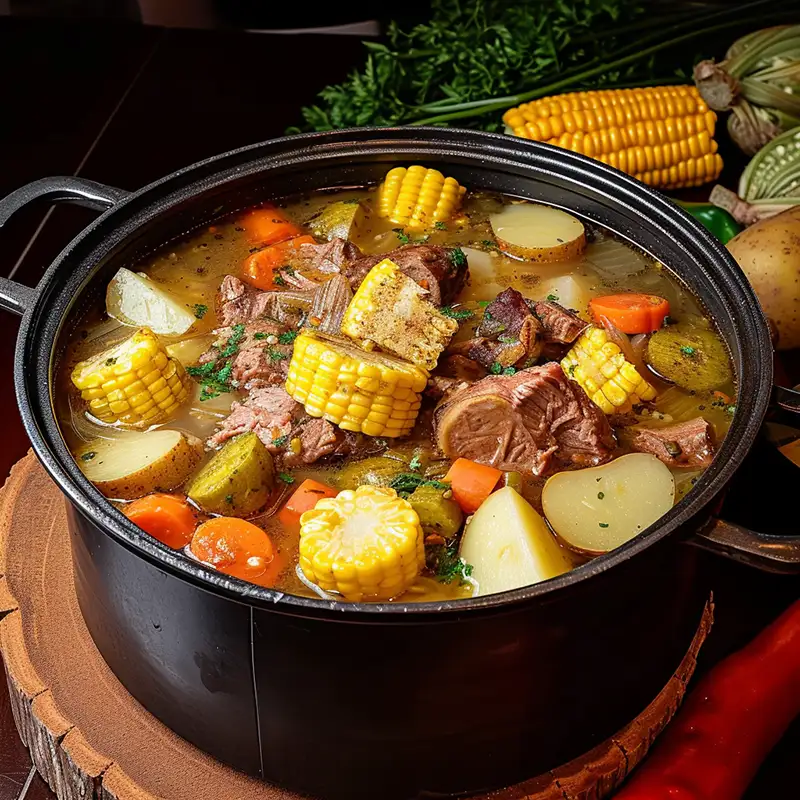 preparación sancocho colombiano