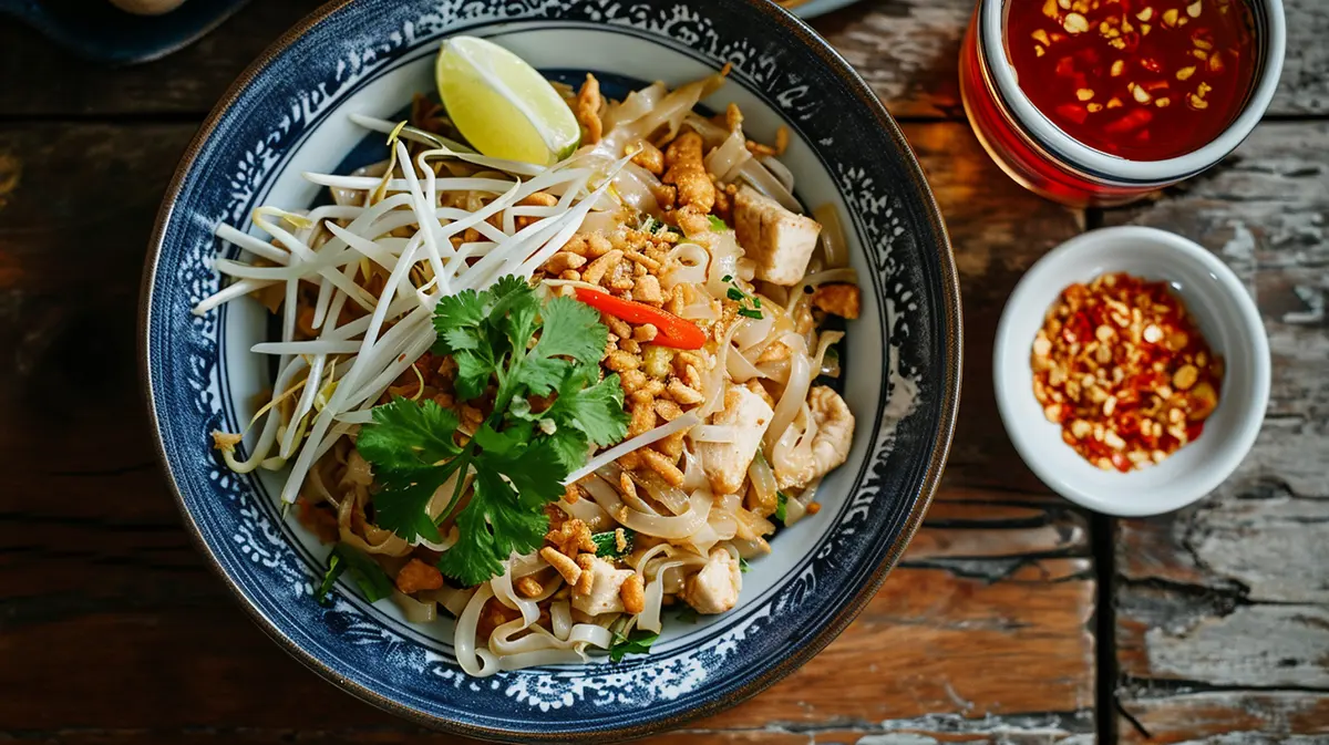 receta pad thai de pollo con salsa de tamarindo