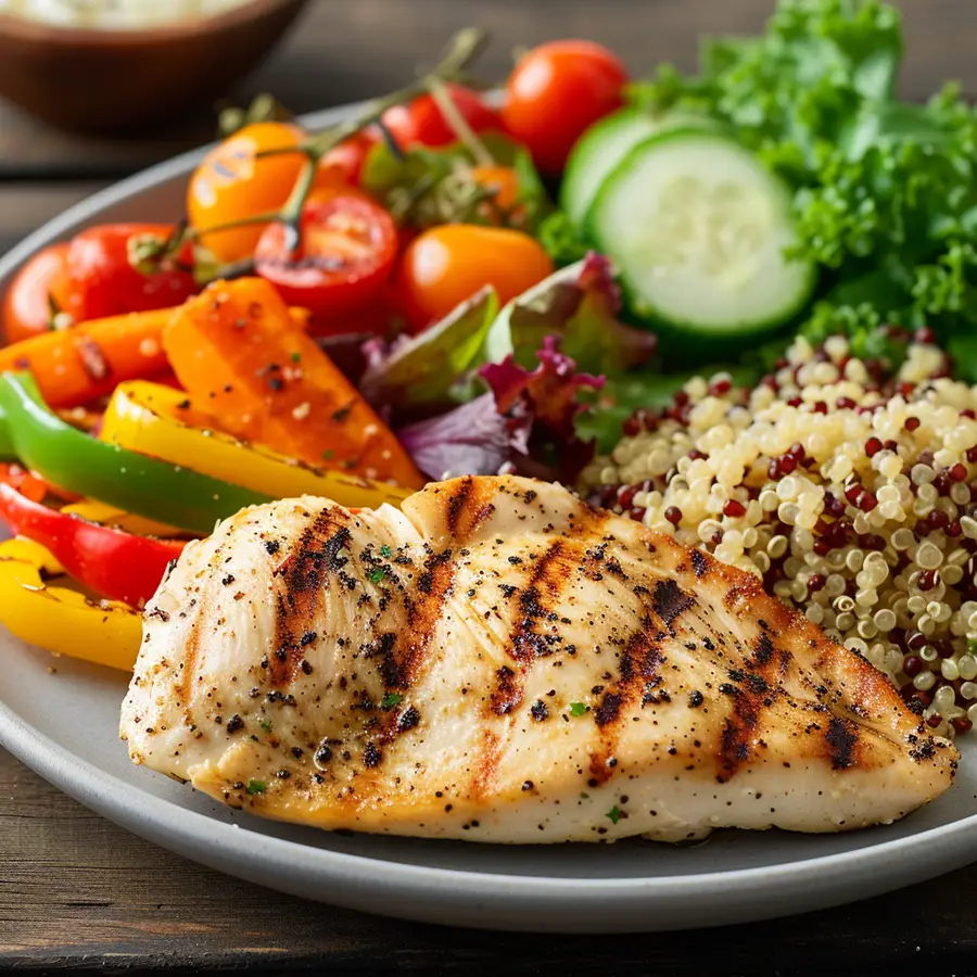 filete de pollo con verduras