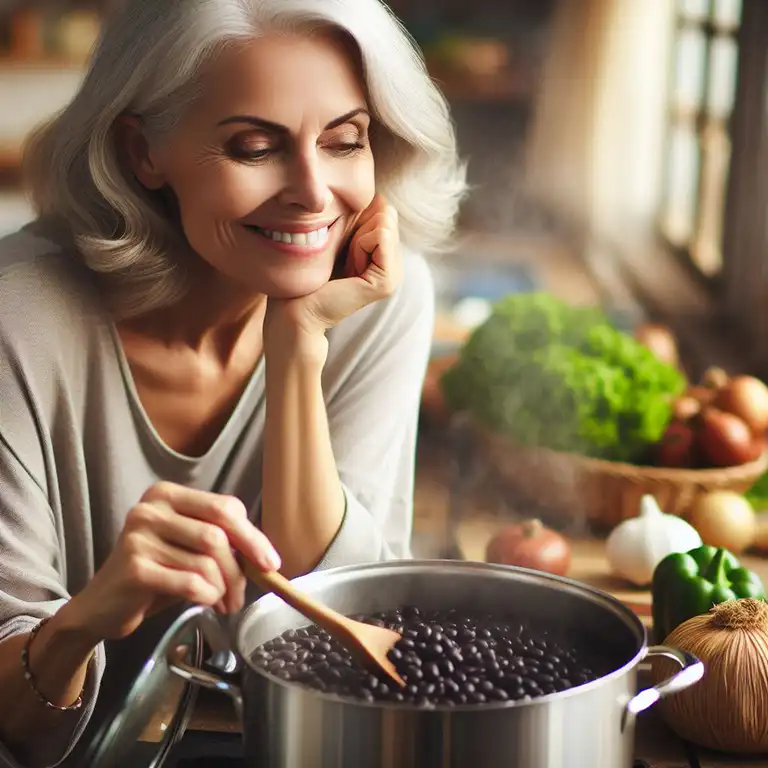 cocinando caraotas negras
