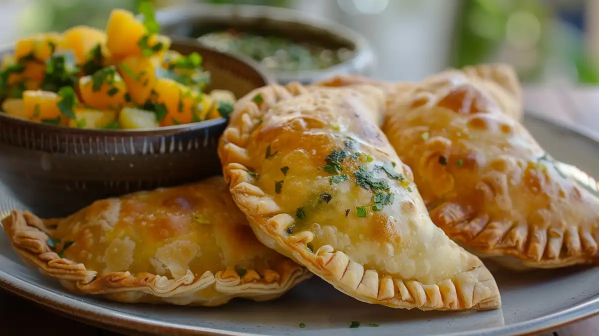 Empanadas de Lentejas con Salsa de Mango y Cilantro