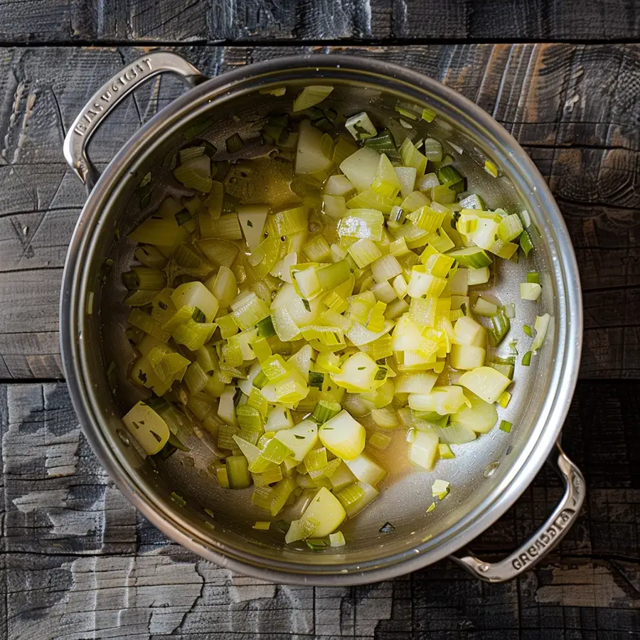 olla con patatas y puerros