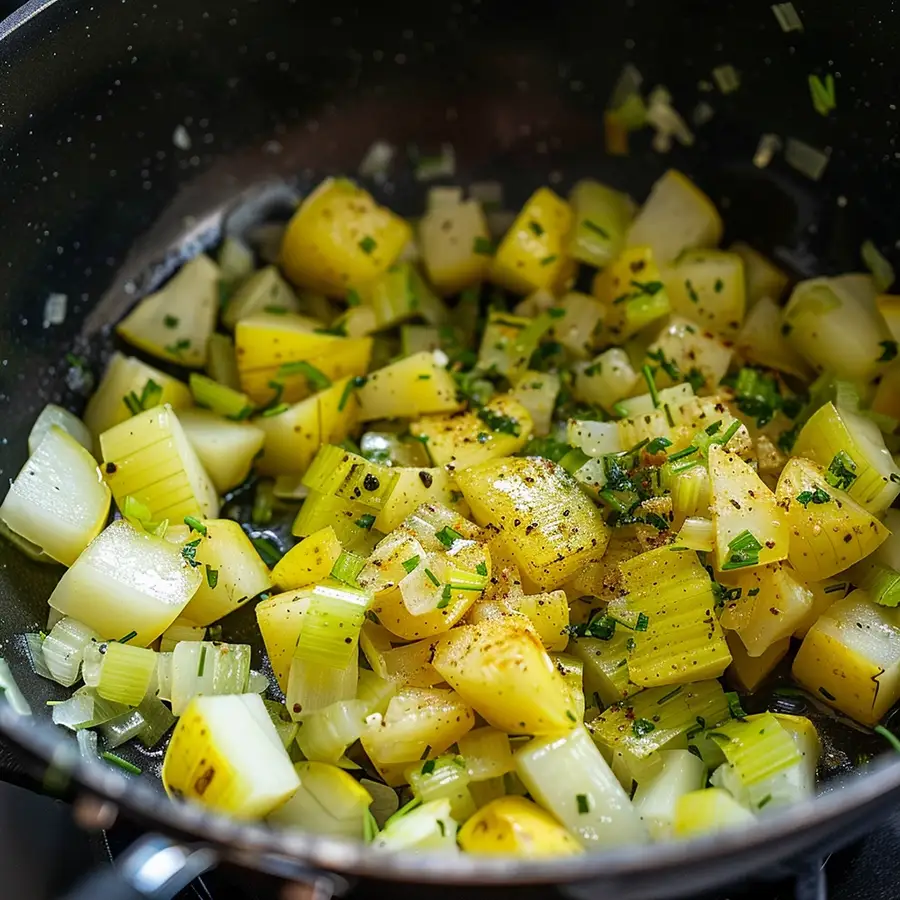 puerros y patatas cocina