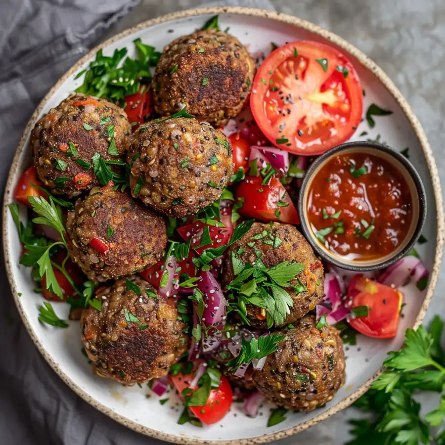 albóndigas con lentejas y chía