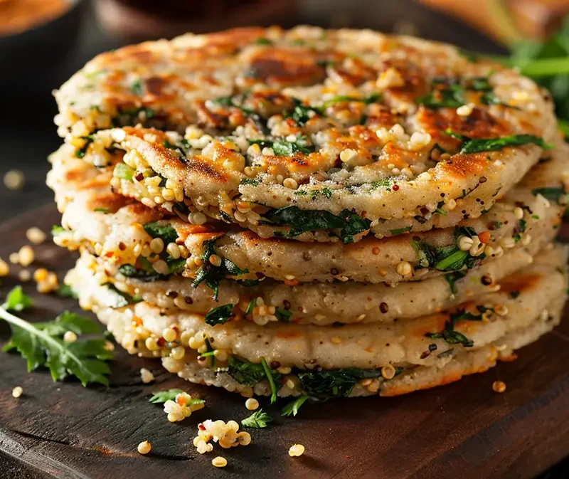 arepas de quinoa y espinacas