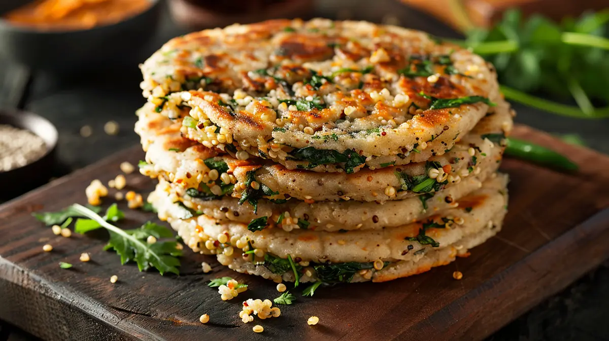 arepas de quinoa y espinacas