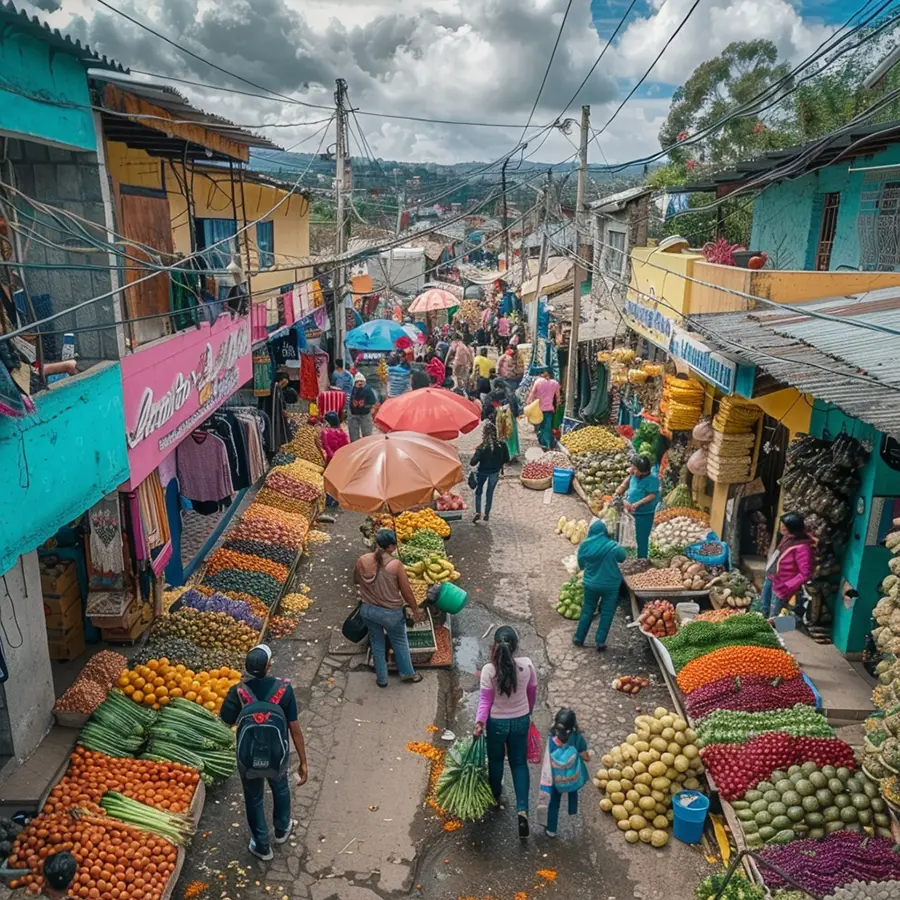 calle con mercado