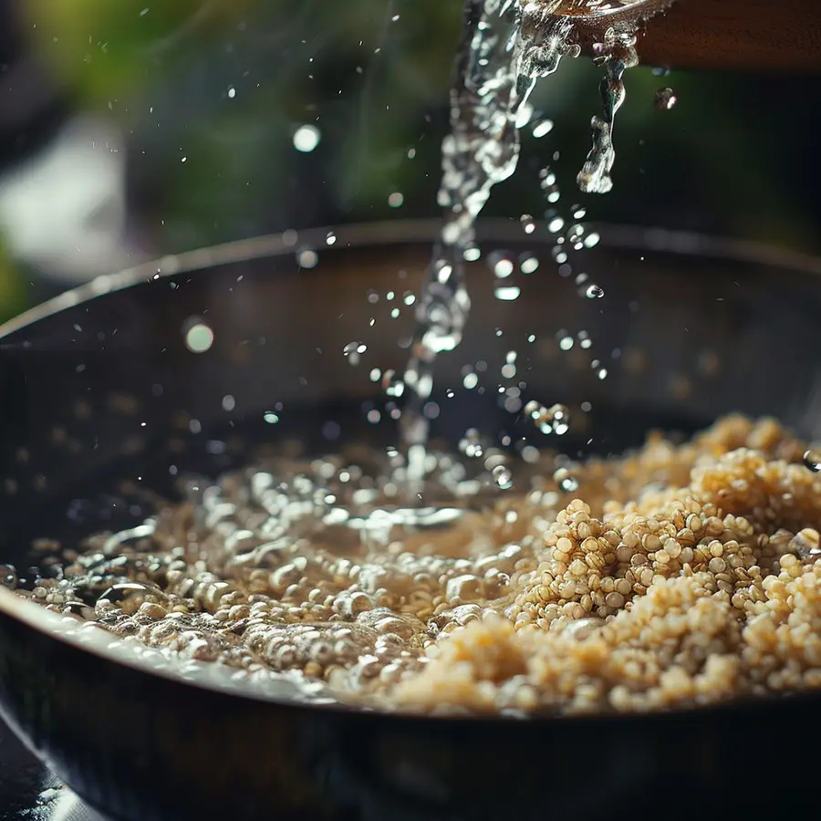 cocinando quinoa