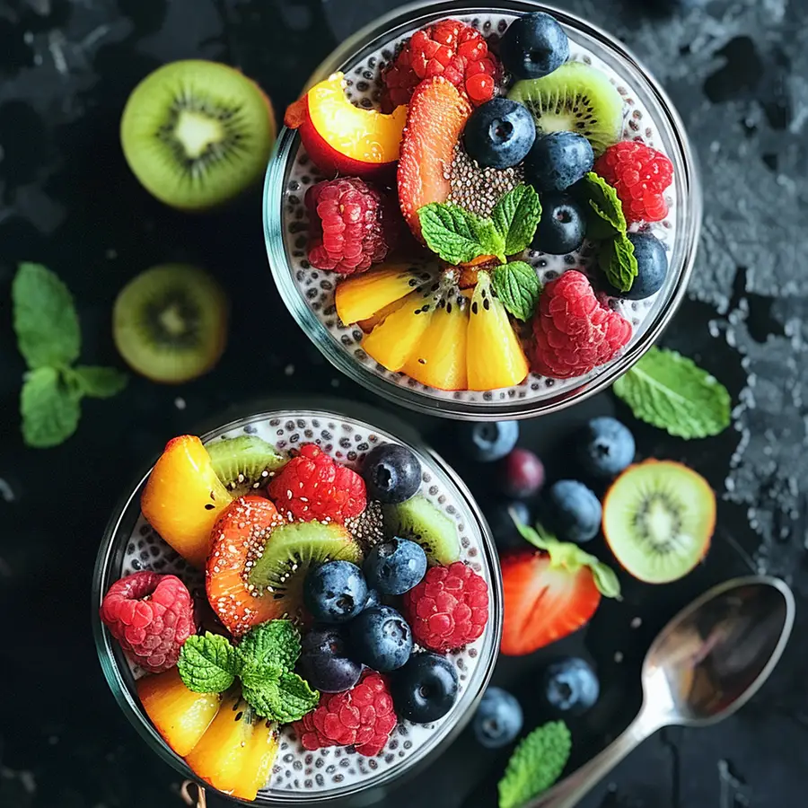 pudding de chía con frutas