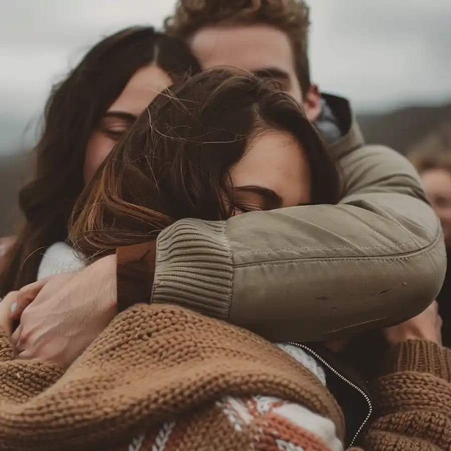 abrazo de personas