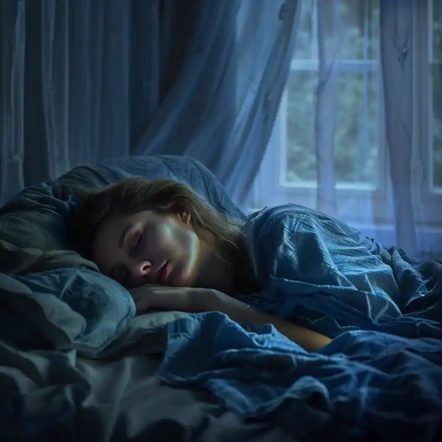 mujer durmiendo en cama
