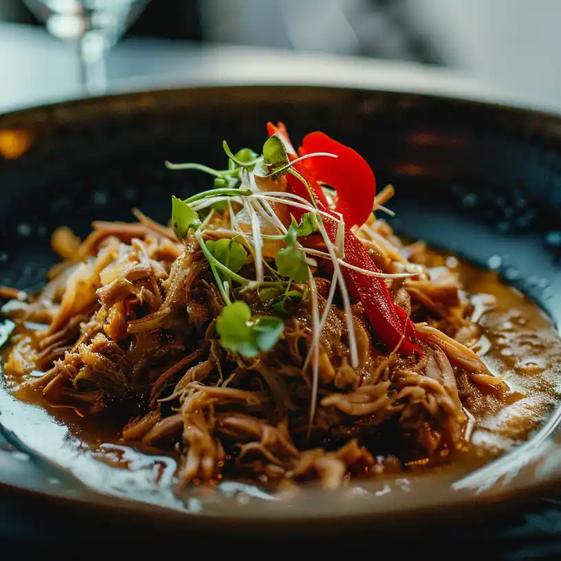 pulled pork en plato