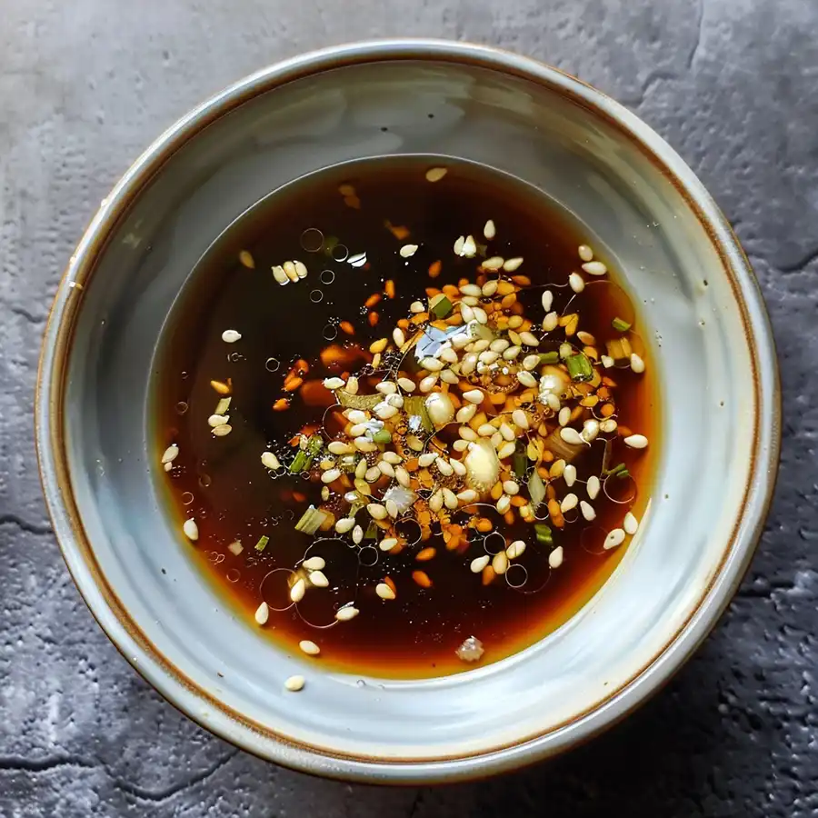 salsa de soja con sésamo y jengibre