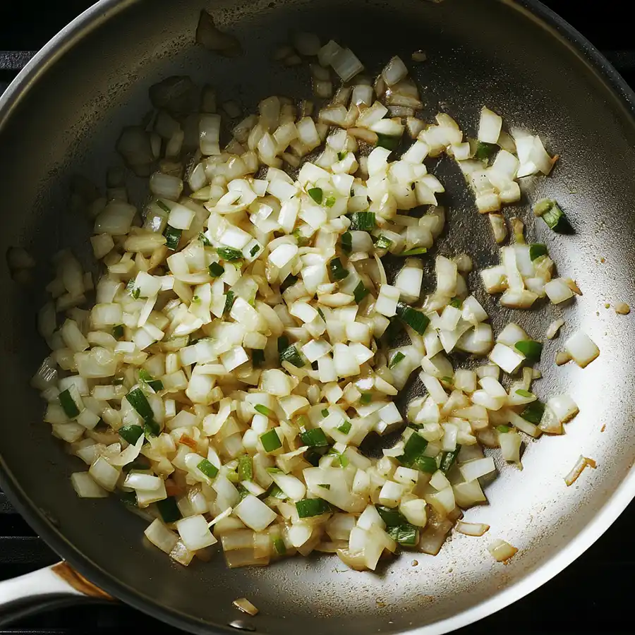 cocinando cebolla con hierbas
