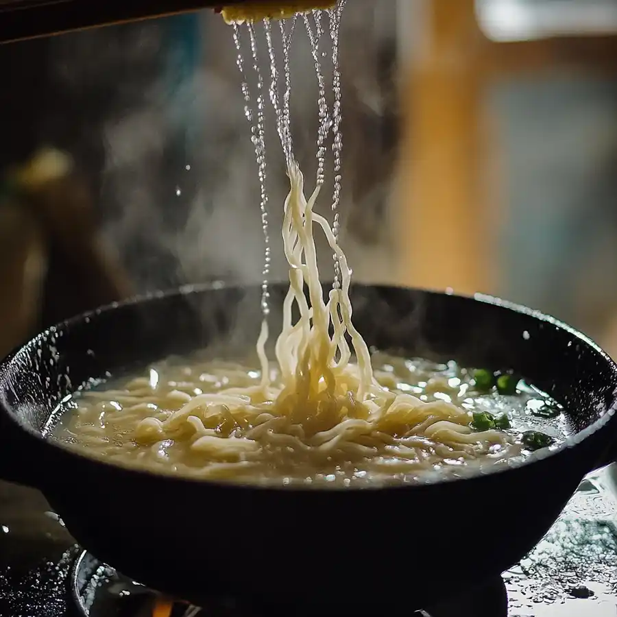 cocinando fideos