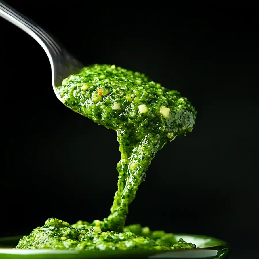 preparación pesto de aguacate